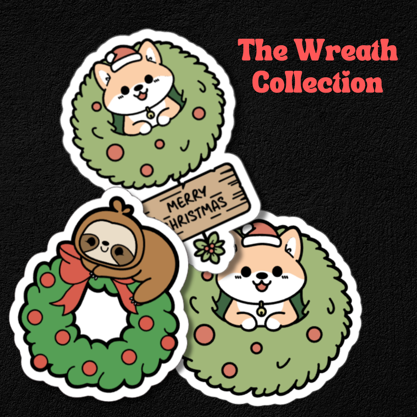 The Wreath Collection- Waterproof Vinyl Stickers