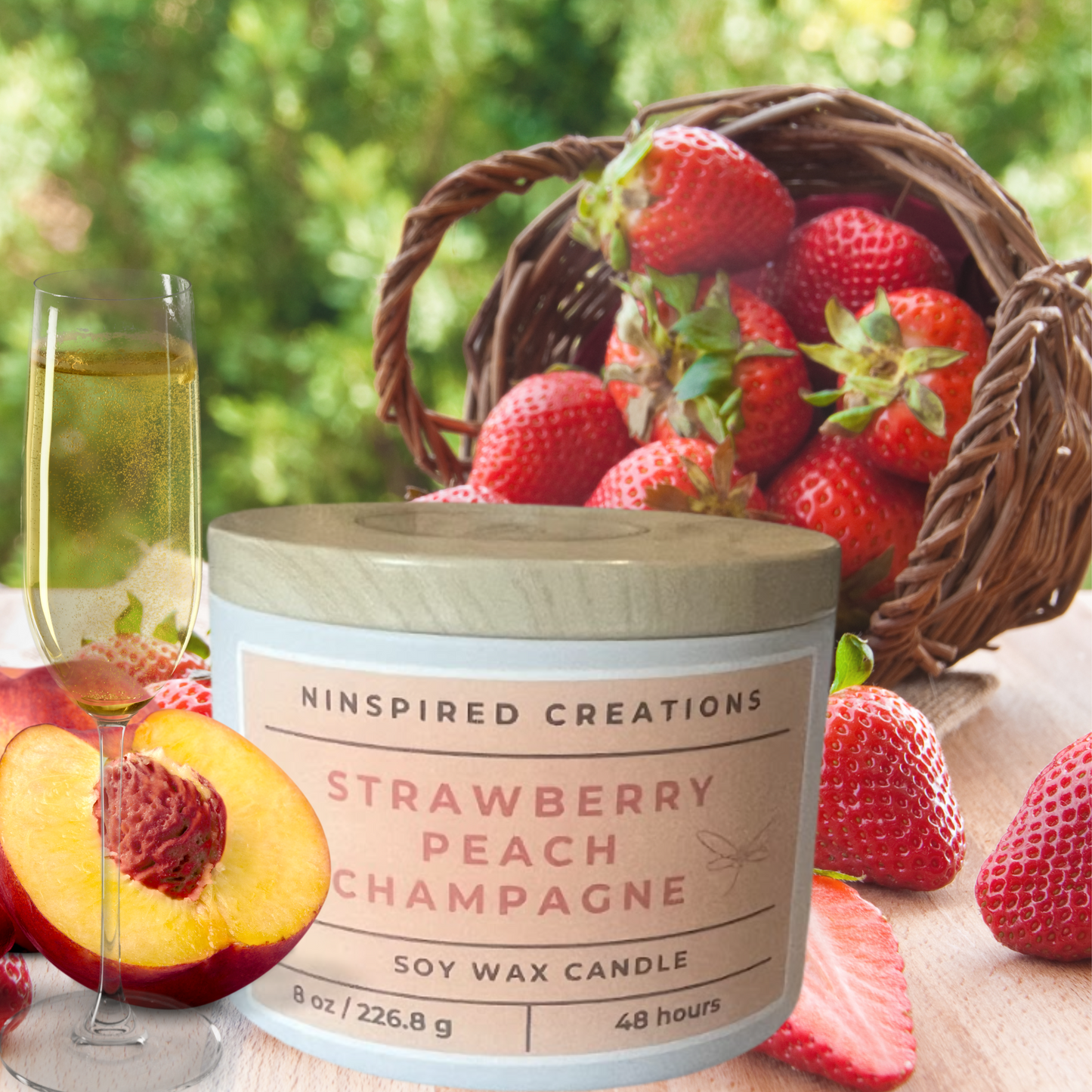 Soy Candle- Strawberry Peach Champagne