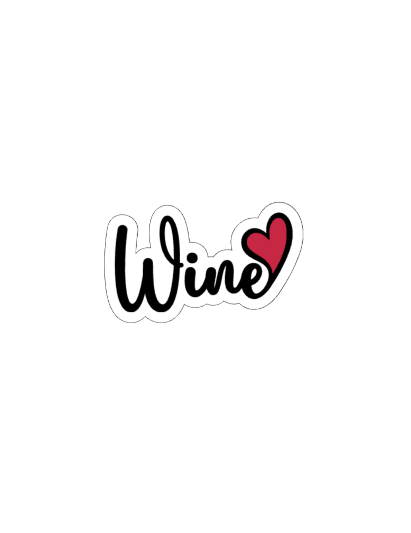 Wine Heart- Waterproof Vinyl Sticker