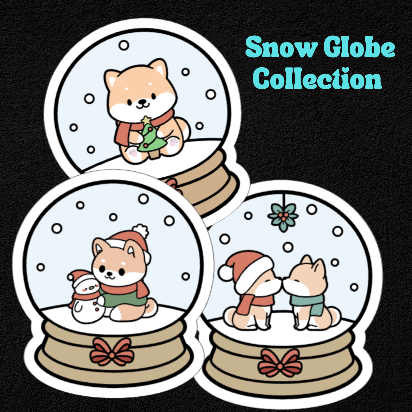 Snow Globe Collection- Waterproof Vinyl Stickers