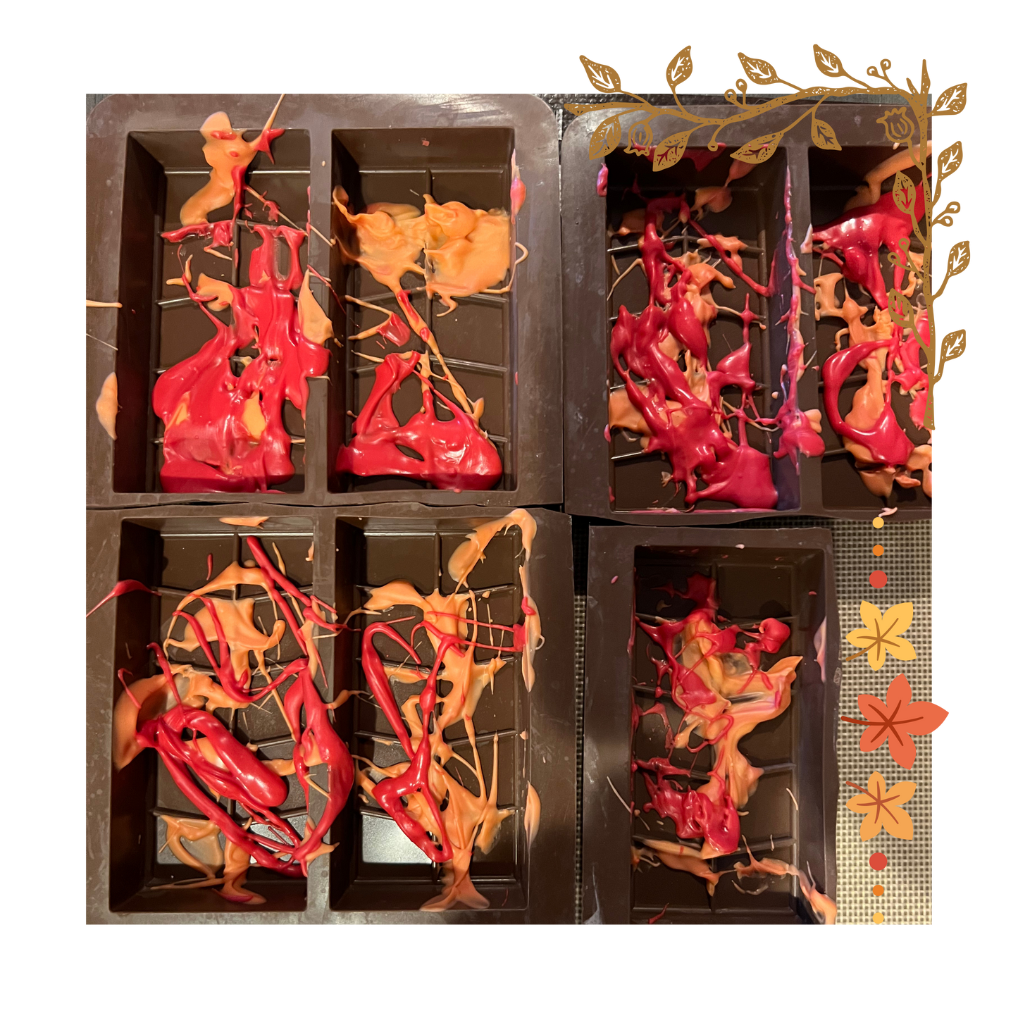 Fall Inspired Dubai Chocolate Bars- Medium or Large Bars