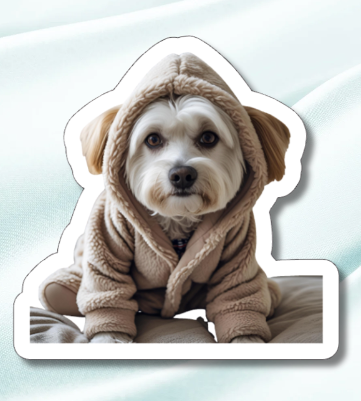 Dog Pajamas 1-Waterproof Vinyl Sticker