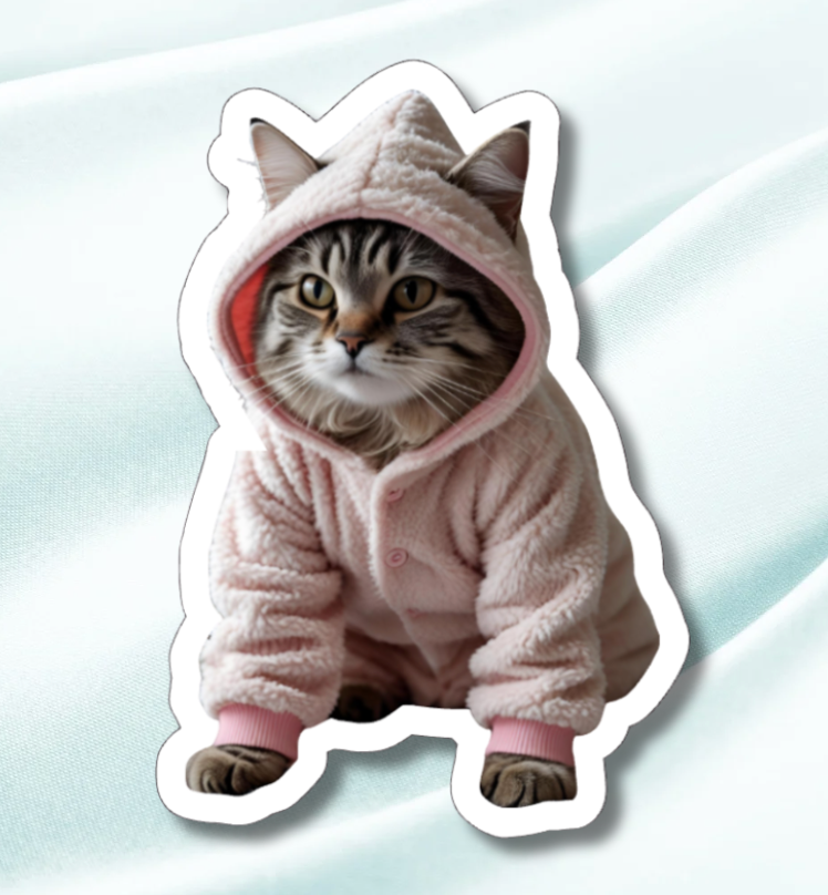 Cat Pajamas - Waterproof Vinyl Sticker