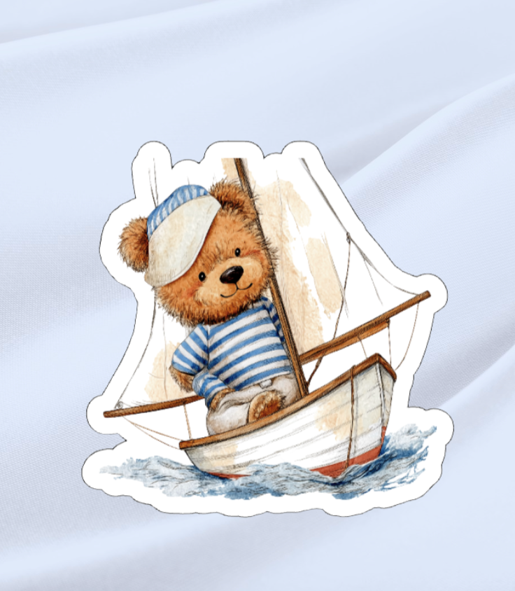 Sailing Bear 5-Waterproof Vinyl Sticker