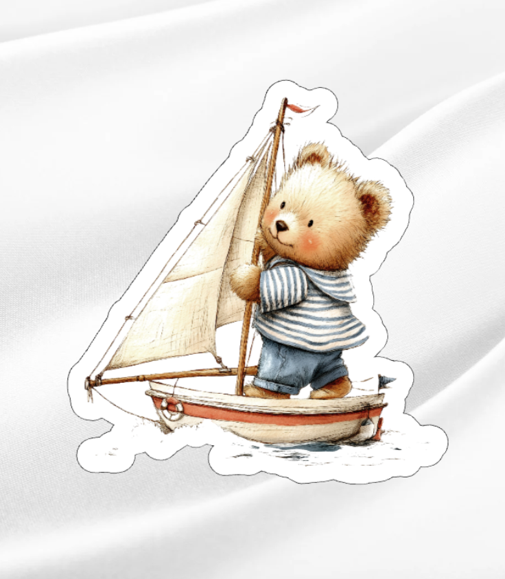 Sailing Bear 6-Waterproof Vinyl Sticker