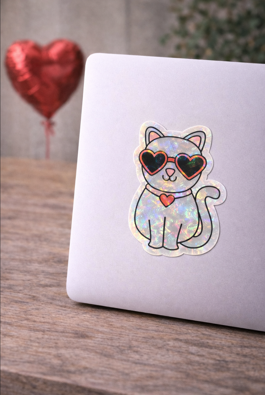 Cat with Heart Sunglasses Sticker