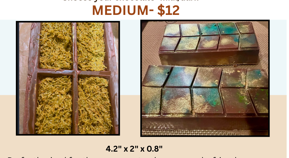 Dubai Chocolate Bars- Medium or Large Bars