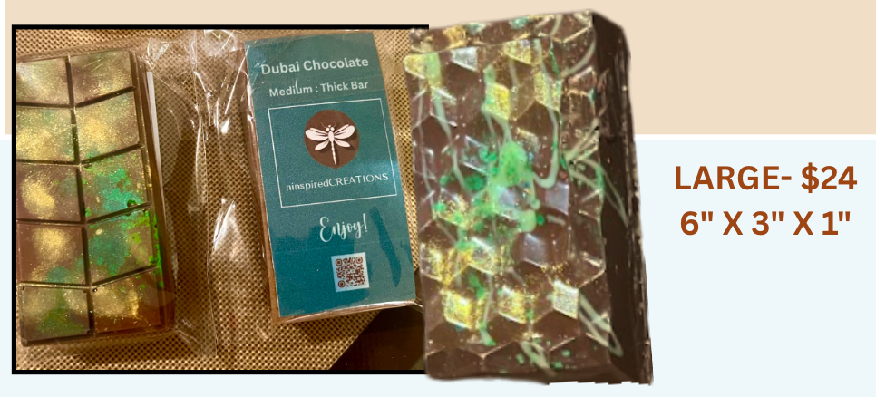 Dubai Chocolate Bars- Medium or Large Bars