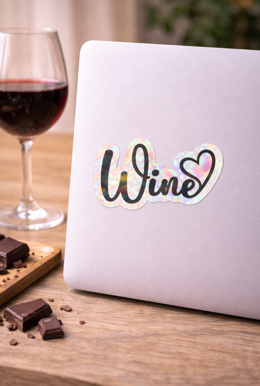 Wine Heart Valentine's Day Sticker