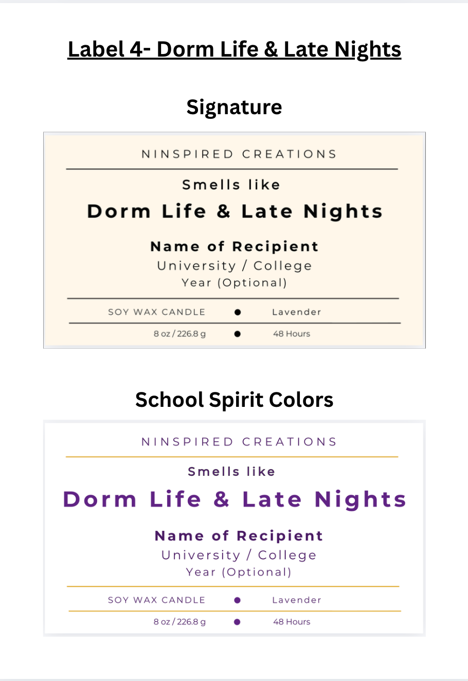 College Commitment - Personalized Soy Candle