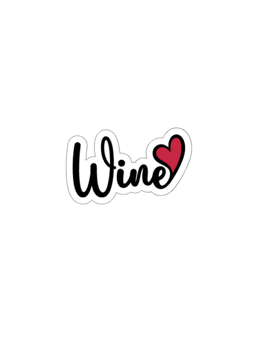 Wine Heart- Waterproof Vinyl Sticker