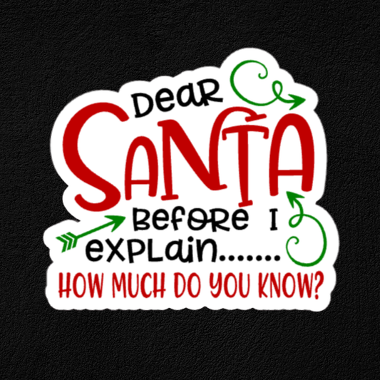 Dear Santa, Before I Explain...