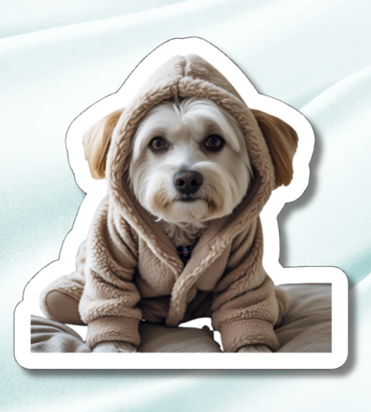 Dog Pajamas 1-Waterproof Vinyl Sticker