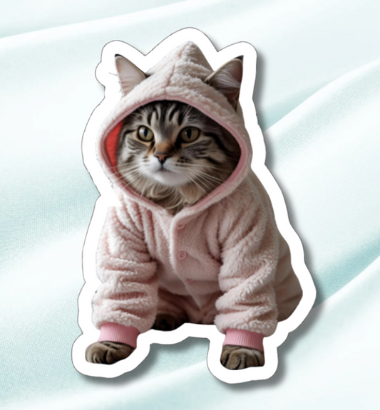 Cat Pajamas - Waterproof Vinyl Sticker