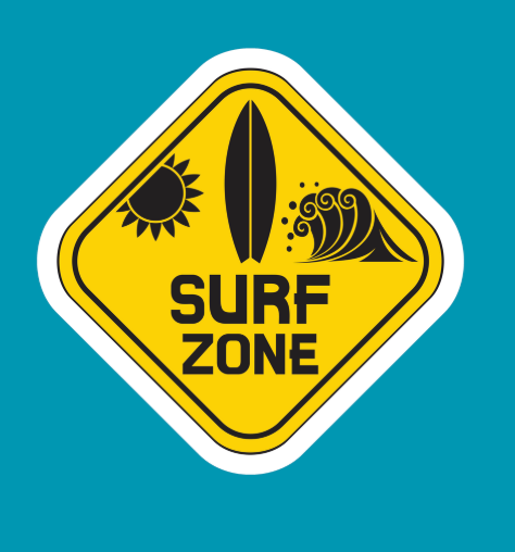 Surf Zone Waterproof Vinyl Sticker
