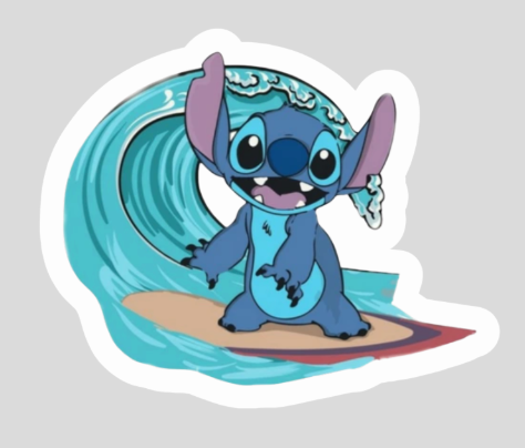 Surfing Stitch Waterproof Vinyl Sticker