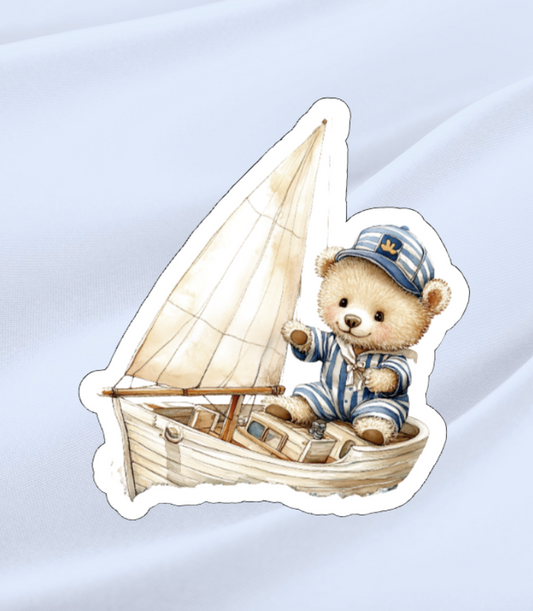 Sailing Bear 4-Waterproof Vinyl Sticker