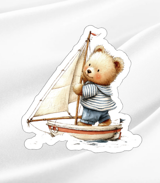 Sailing Bear 6-Waterproof Vinyl Sticker