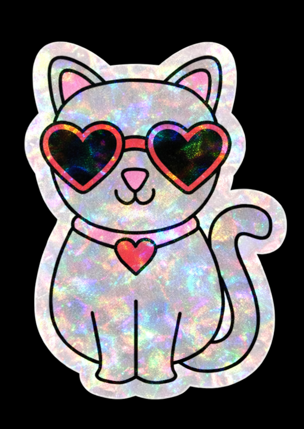 Cat with Heart Sunglasses Sticker