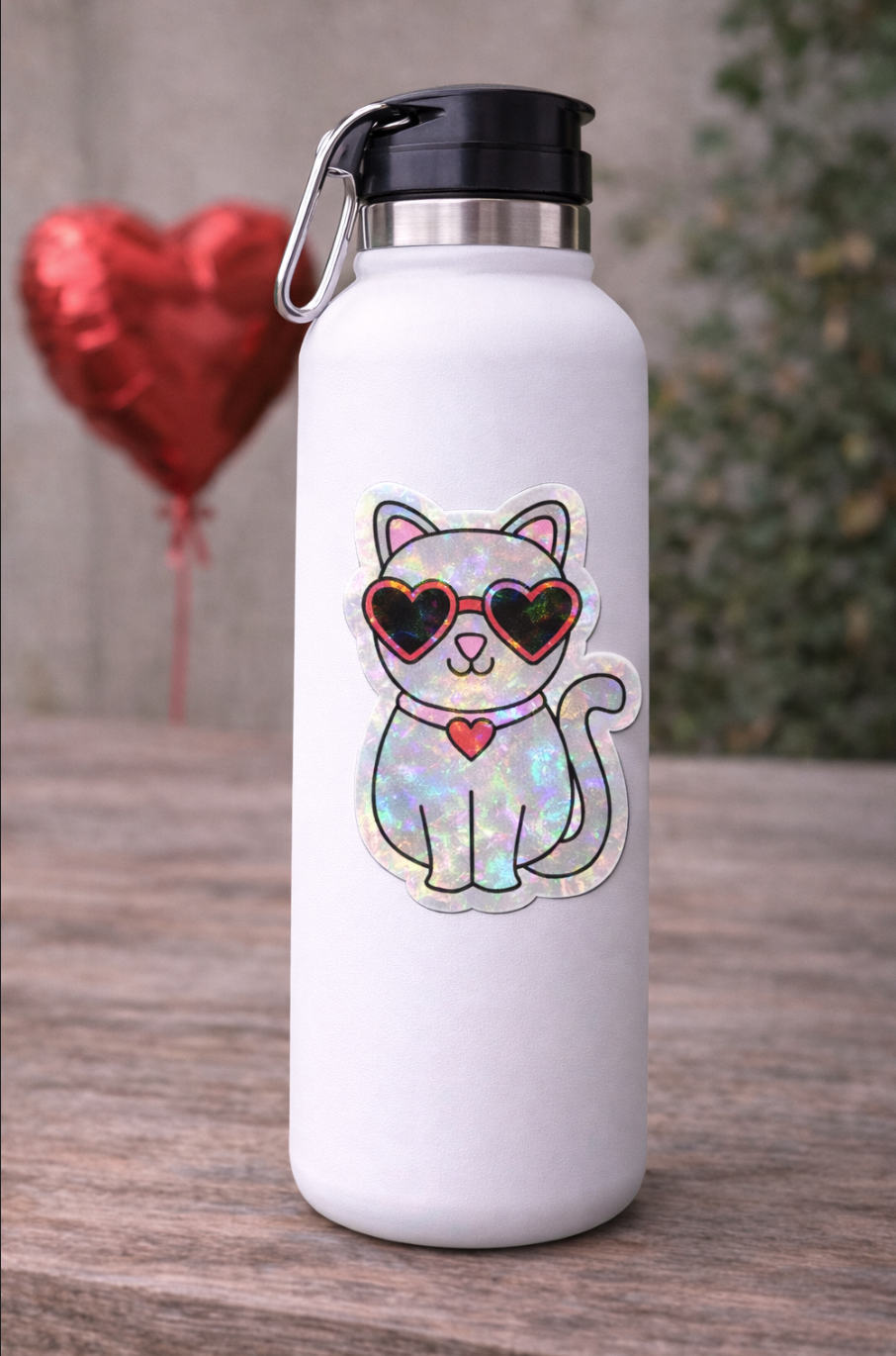 Cat with Heart Sunglasses Sticker