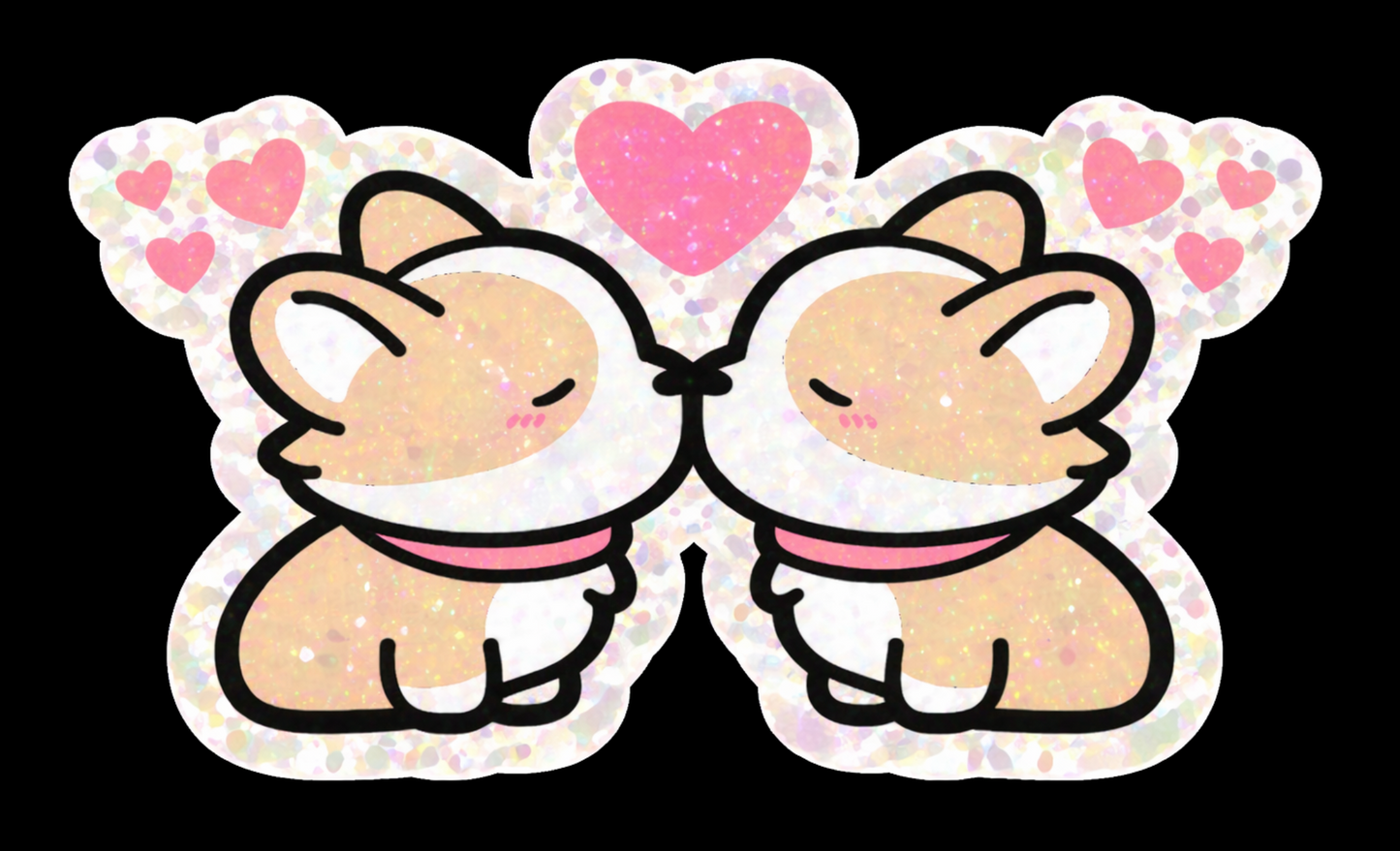 Corgi Dogs Heart Sticker