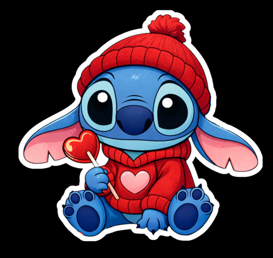 Valentine's Day Stitch Heart Sticker