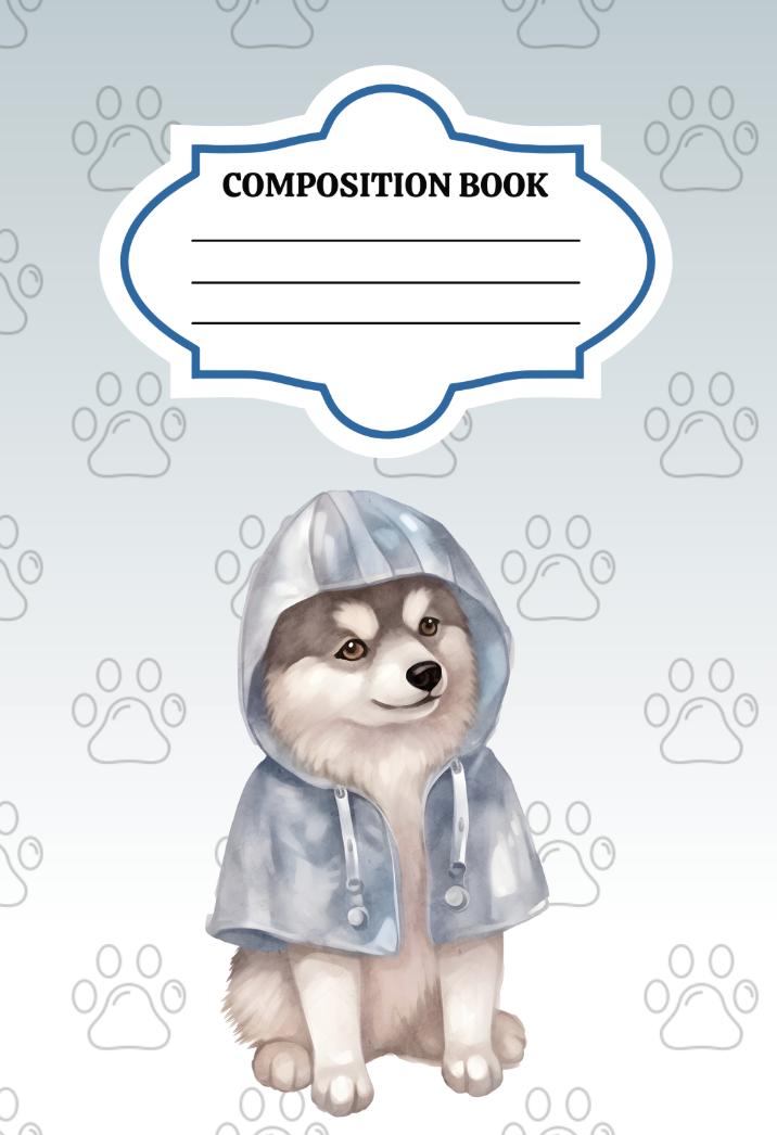 Raining Husky - Composition Notebook