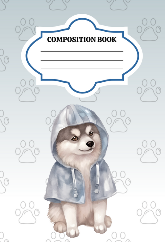 Raining Husky - Composition Notebook