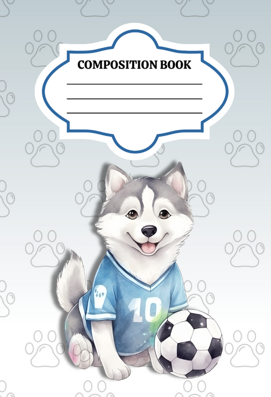 Soccer Husky - Composition Notebook