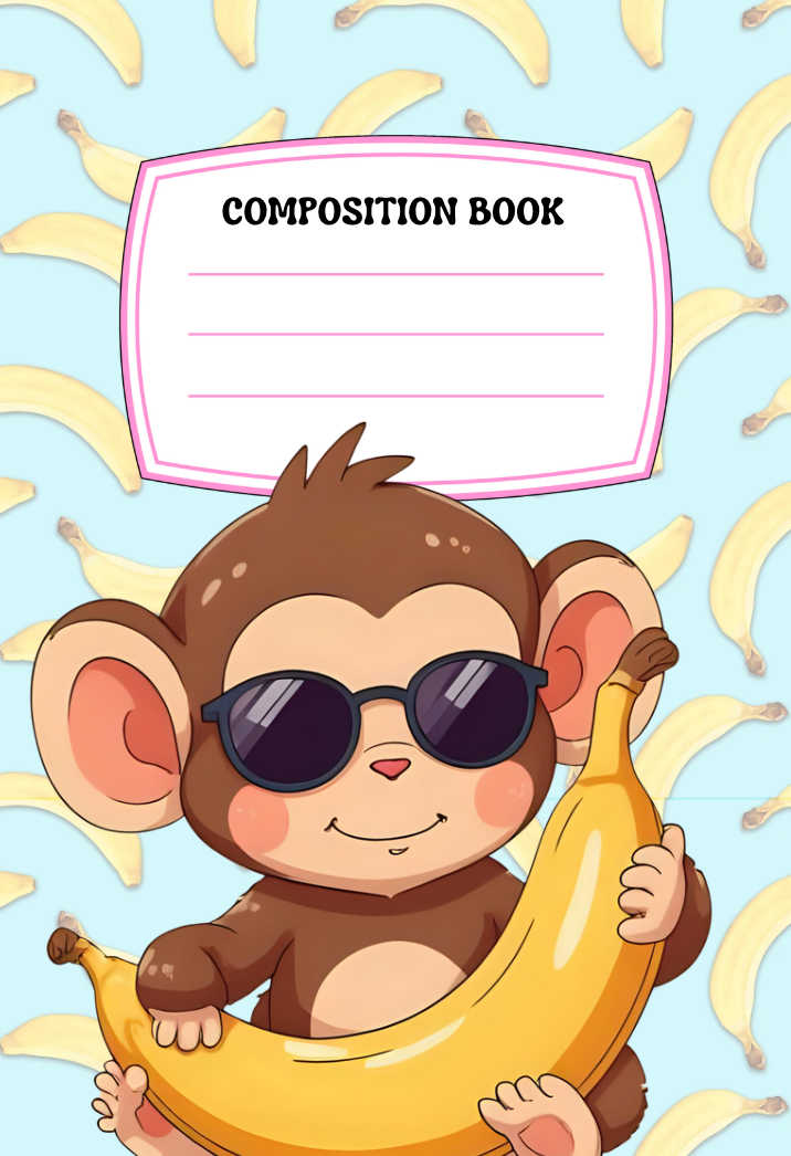 Blue Monkeys and Bananas- Composition Notebook