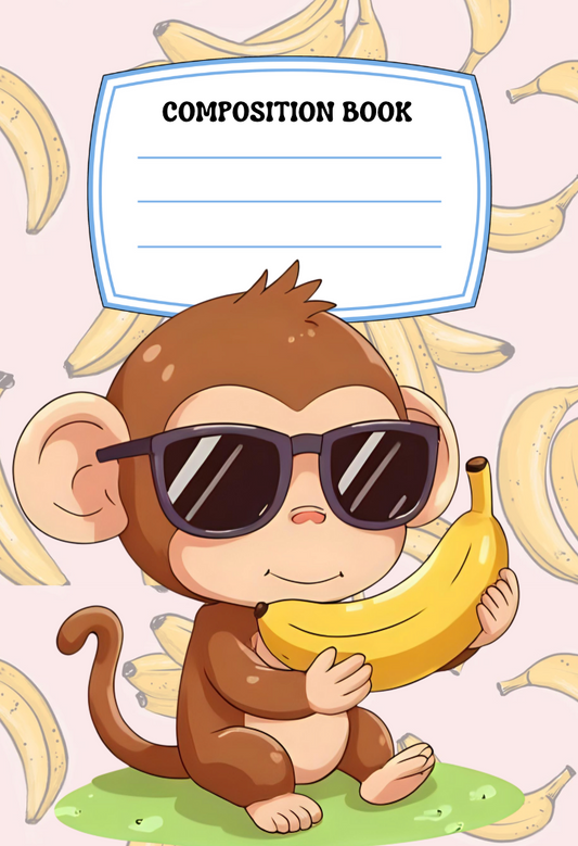 Pink Monkeys and Bananas- Composition Notebook