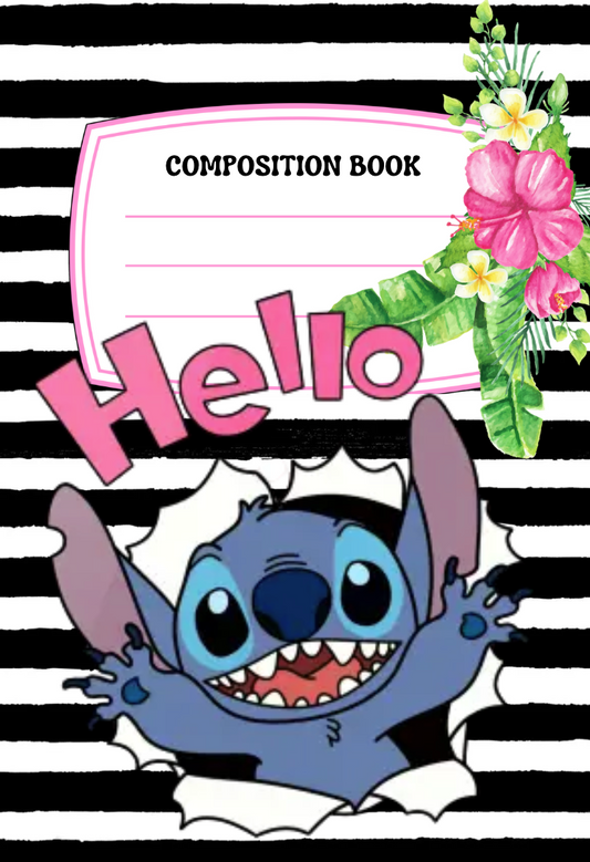 Hello Stitch Design -Composition Notebook