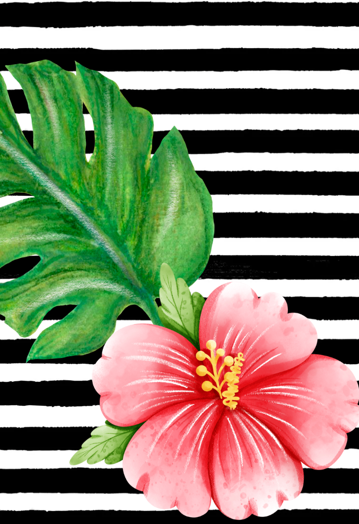 Flamingo & Hibiscus Tropical Design -Composition Notebook