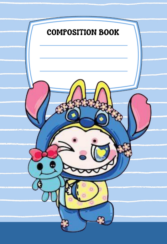Labubu Stitch Design -Composition Notebook
