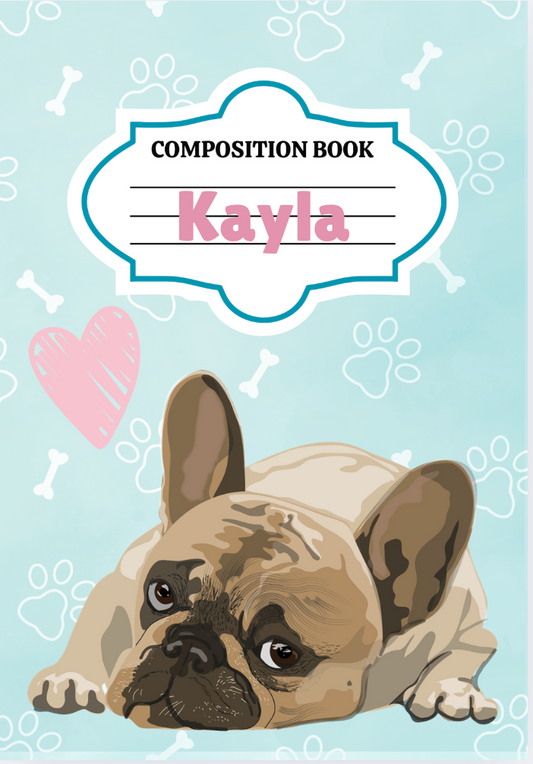 Cute Pug Composition Notebooks (Personalized)