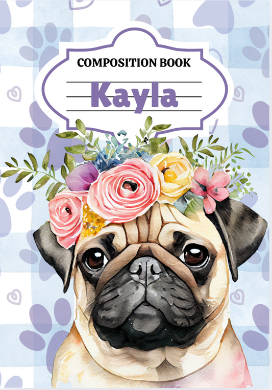 Dogs and Flowers Composition Notebooks (Personalized)