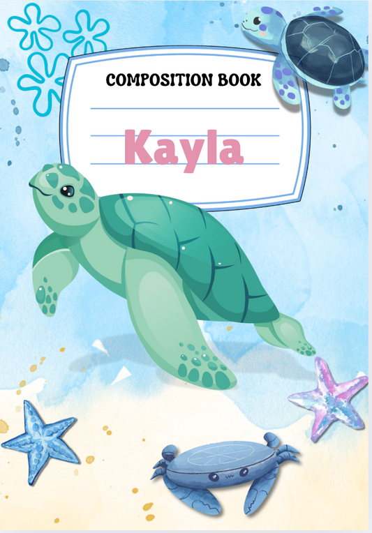 Sea Turtles and Friends Composition Notebooks (Personalized)