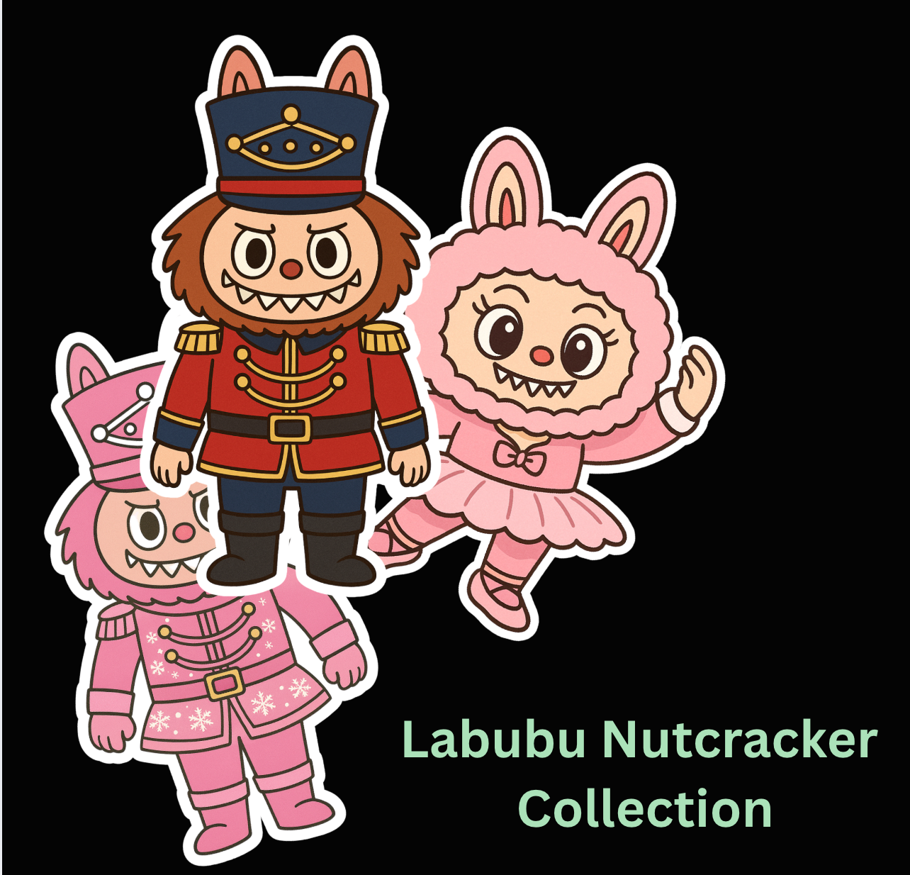 The Nutcracker Labubu Collection- Waterproof Vinyl Stickers