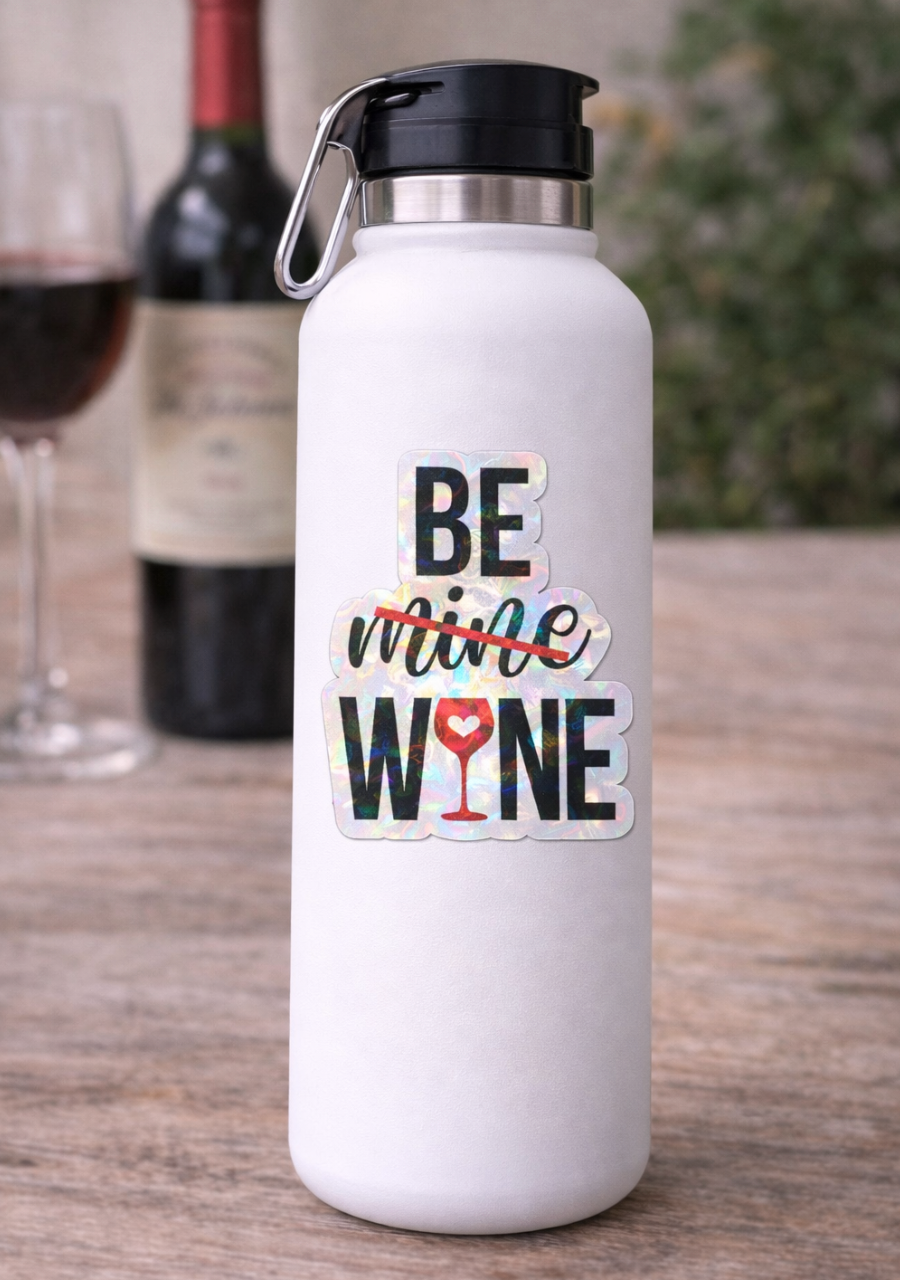 Be Mine Wine Valentine's Day Sticker