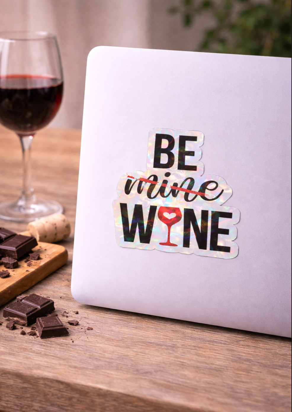 Be Mine Wine Valentine's Day Sticker