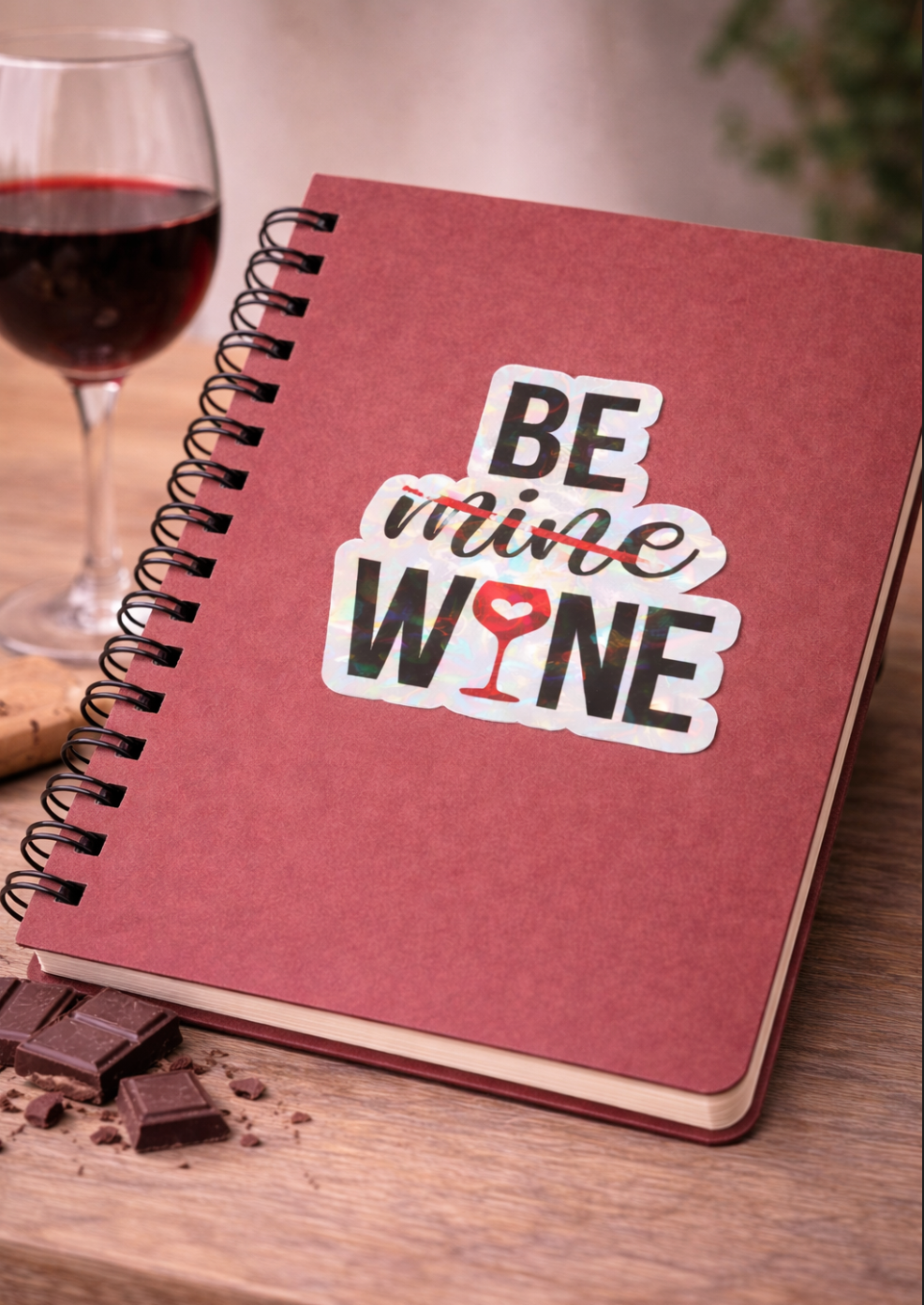 Be Mine Wine Valentine's Day Sticker