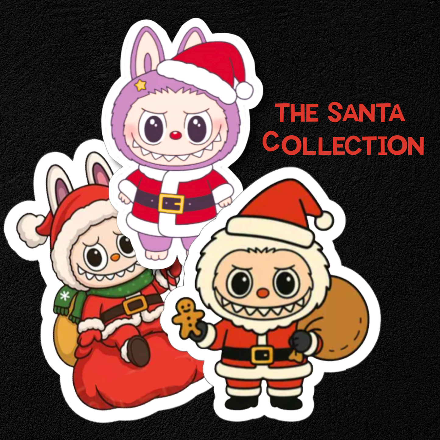 Labubu Santa Collection- Waterproof Vinyl Stickers