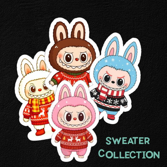 Labubu Sweater Collection -Waterproof Vinyl Sticker